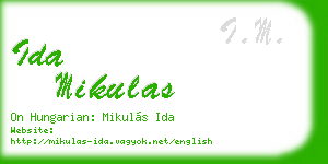 ida mikulas business card