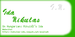 ida mikulas business card